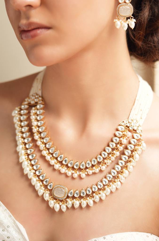 Pearl Festoon Necklace Set : JBRTJSNKS36