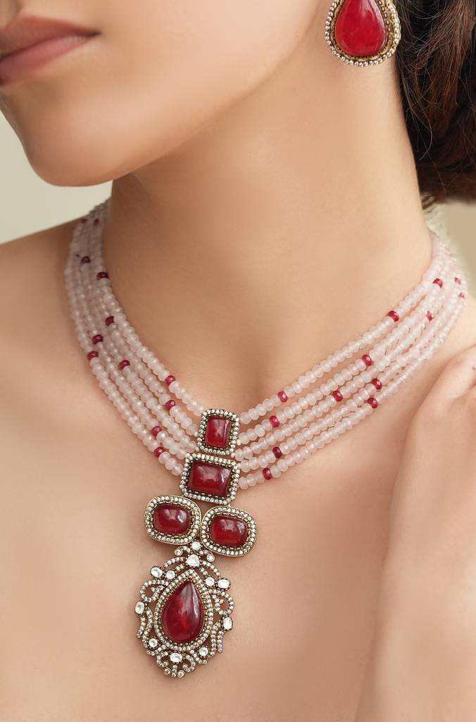 Rose Heritage Beaded Necklace Set : JBRTJSNKS44