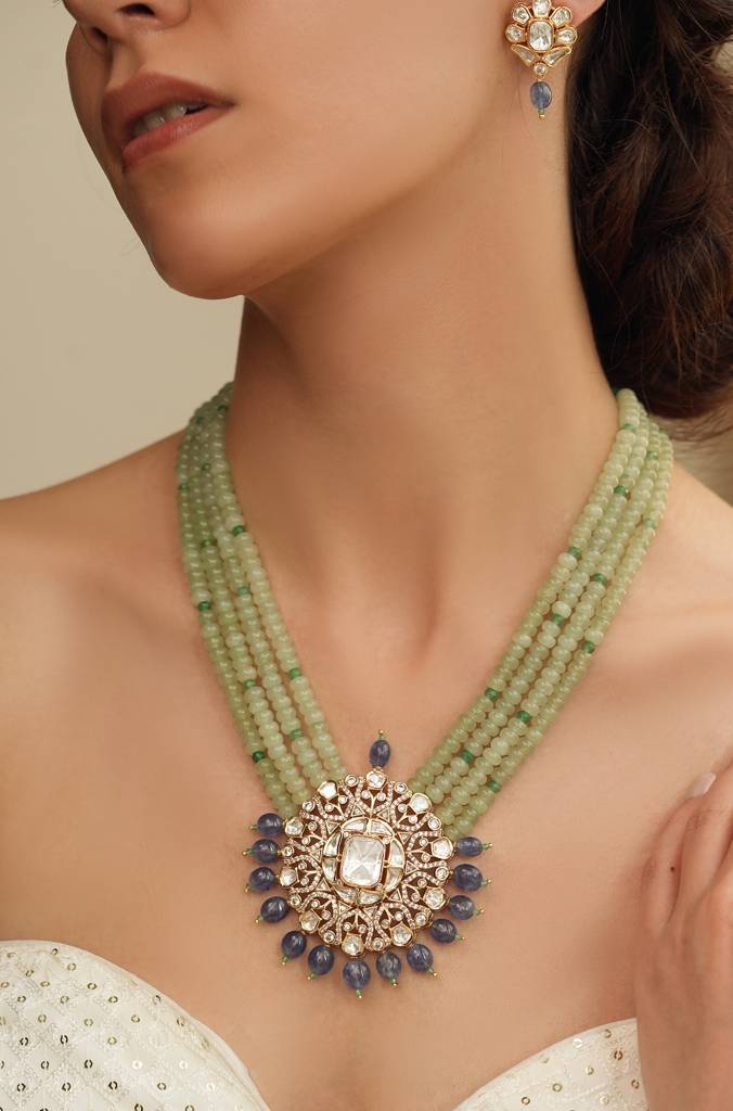 Jade Essence Polki Necklace Set : JBRTJSNKS53
