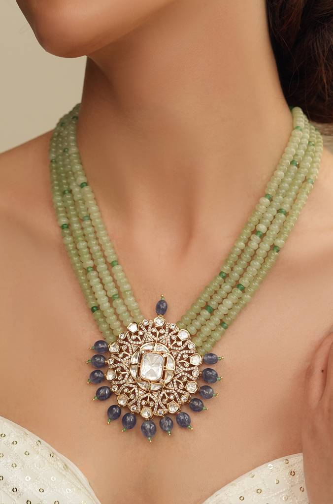 Jade Essence Polki Necklace Set : JBRTJSNKS53