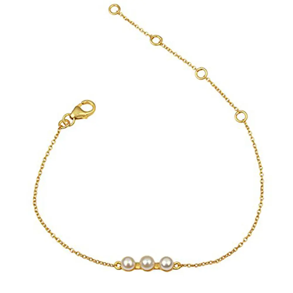 Sterling Silver Round Pearl Bracelet : JCBGDW-336