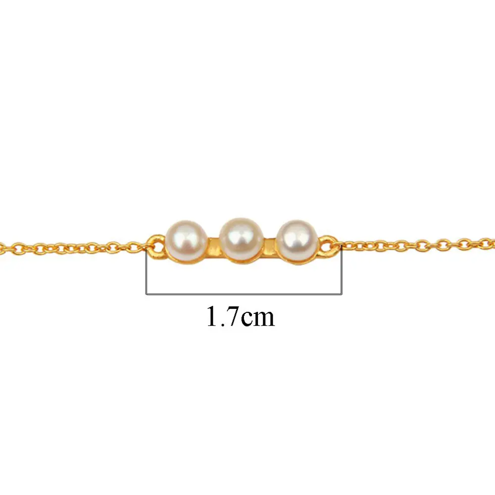 Sterling Silver Round Pearl Bracelet : JCBGDW-336