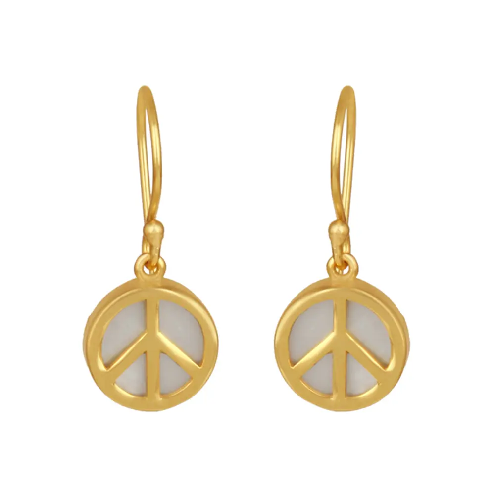 Sterling Silver Mother Of Pearl Round Hook Earring : JCCSERDW-2705