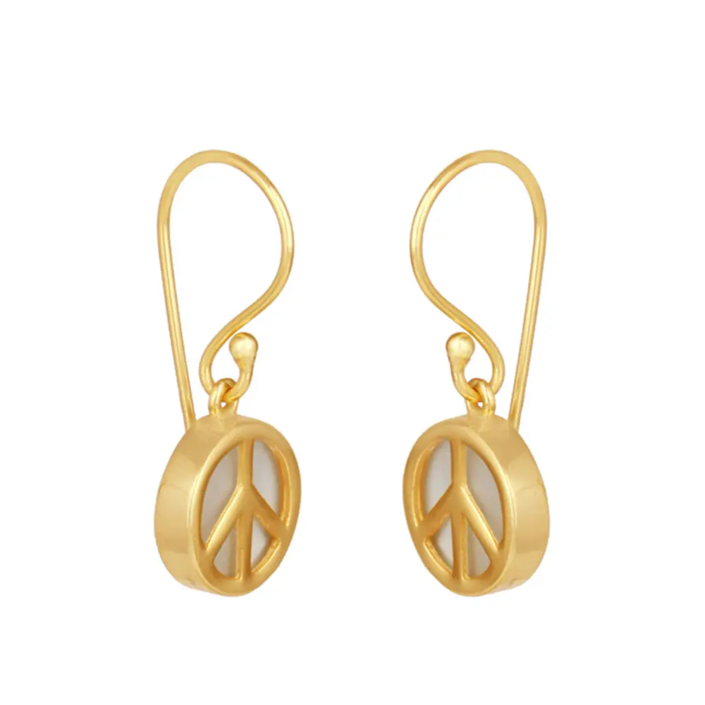 Sterling Silver Mother Of Pearl Round Hook Earring : JCCSERDW-2705