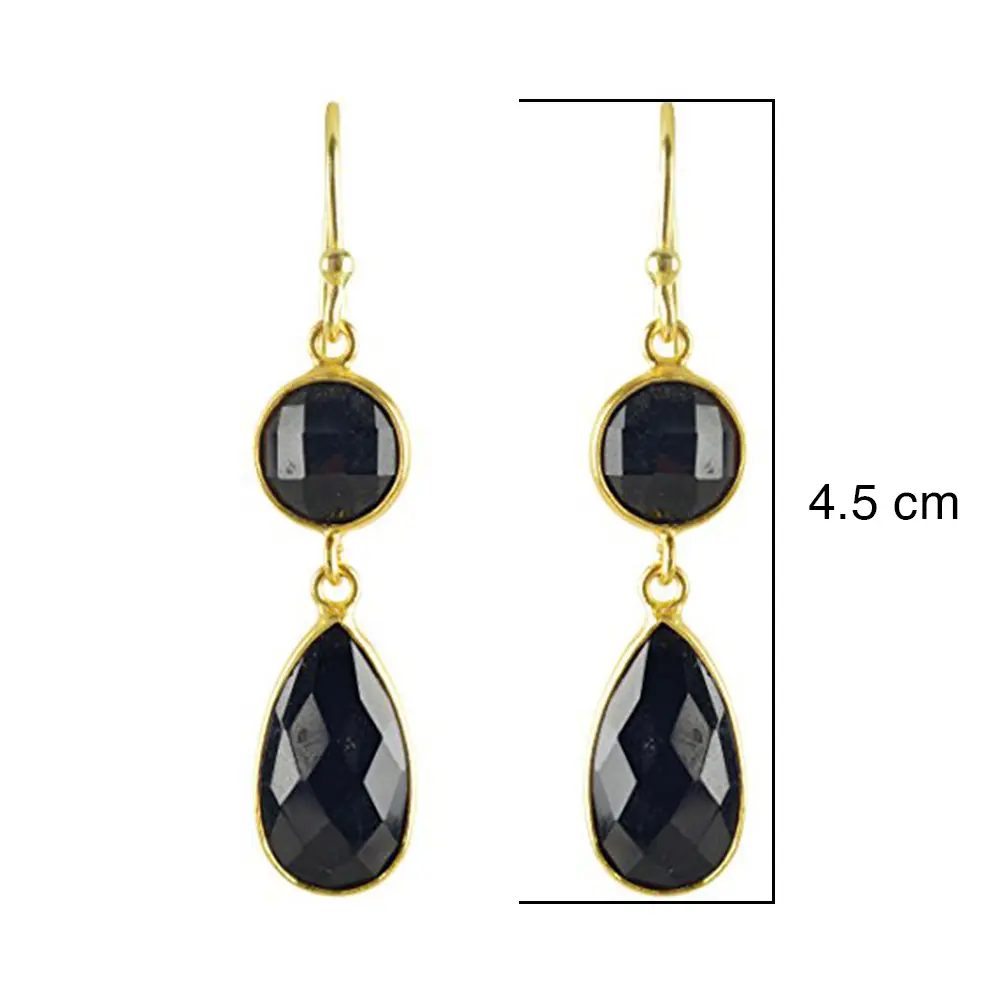 925 Sterling Silver Black Onyx Earrings : JCERDW-219