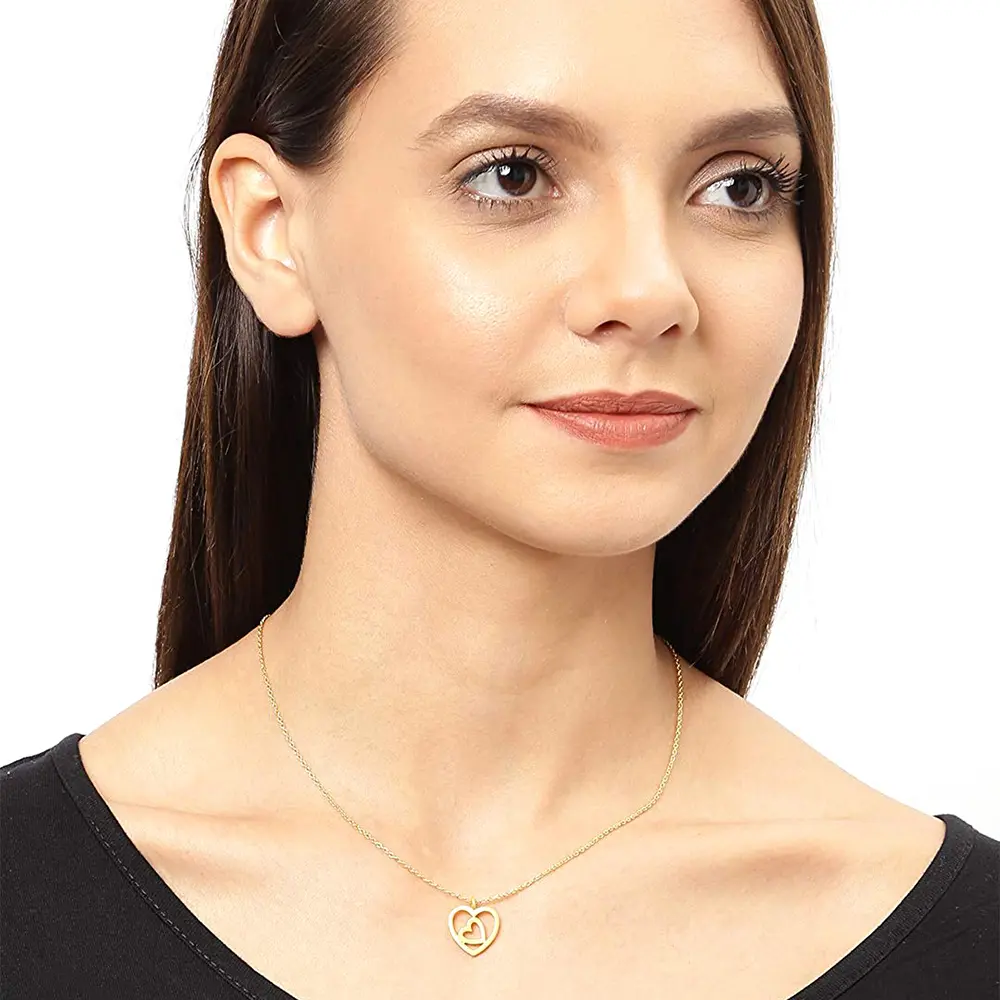 Heart Shaped Sterling Silver Pendant & Chain : JCPEDW-368