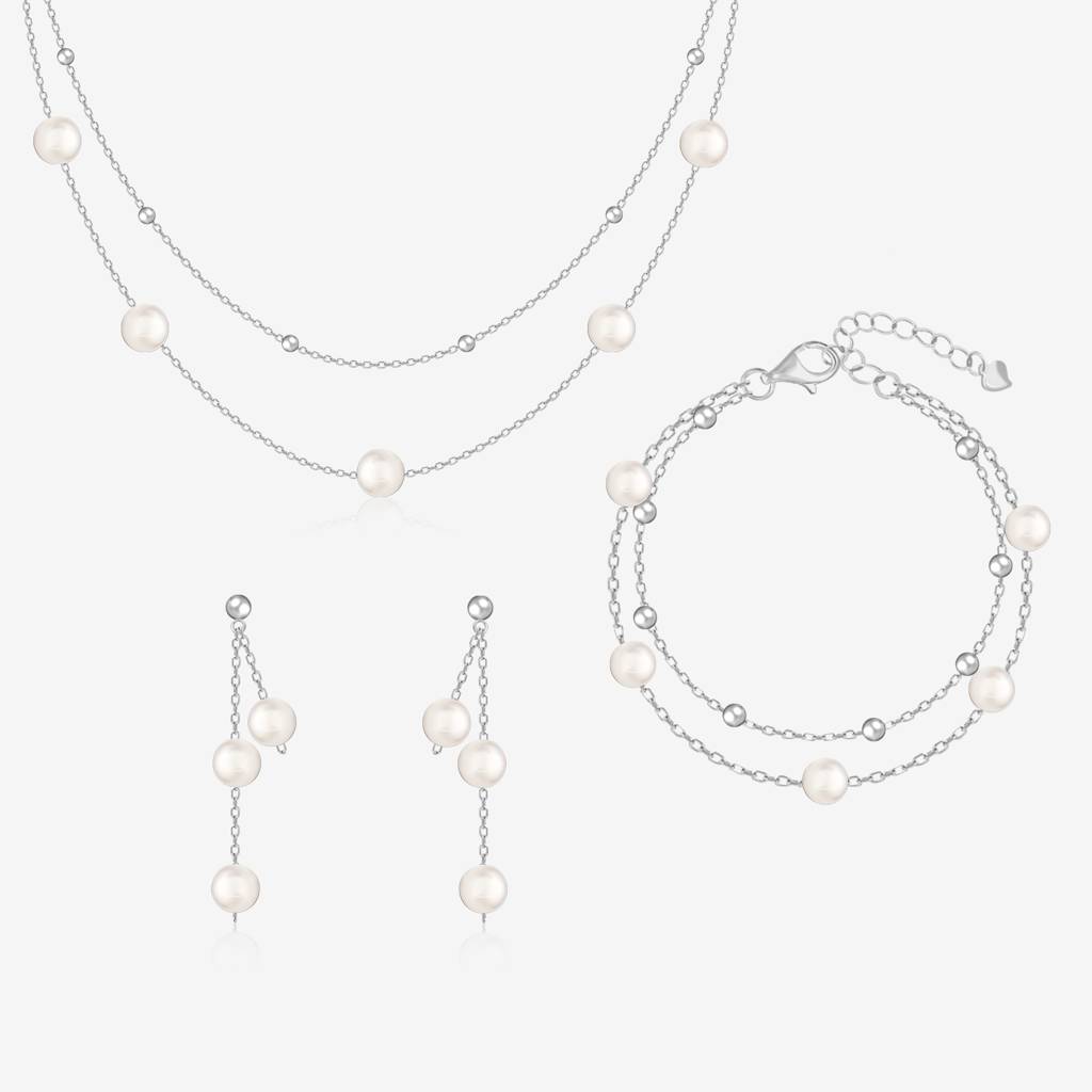 Layered Pearl Jewellery Set : JJS20