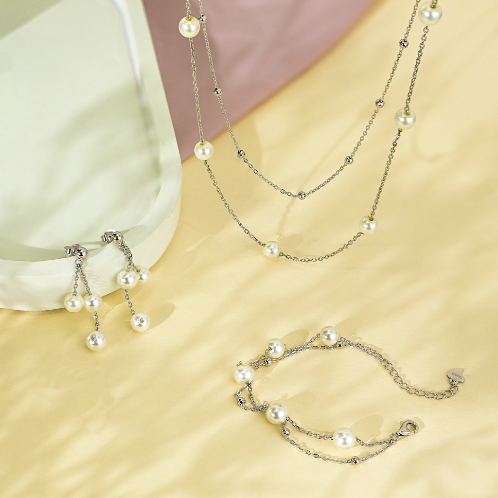 Layered Pearl Jewellery Set : JJS20
