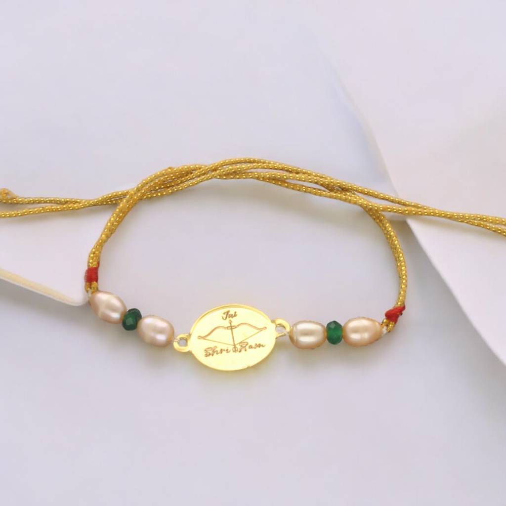 22Kt Ethereal Shri Ram Dhanush Gold Rakhi : JPJUN-23-080