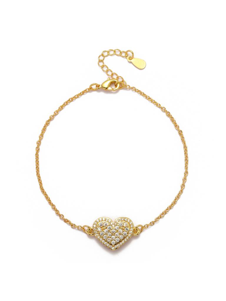 Loving Touch Heart Jewellery Set For Women & Girls : JS44343-G-WHT