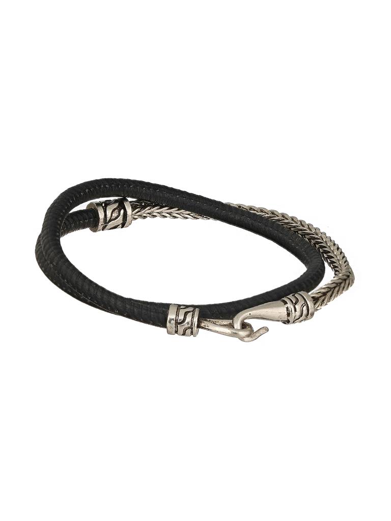 Men Silver-Plated Wraparound Bracelet : JSMBR27