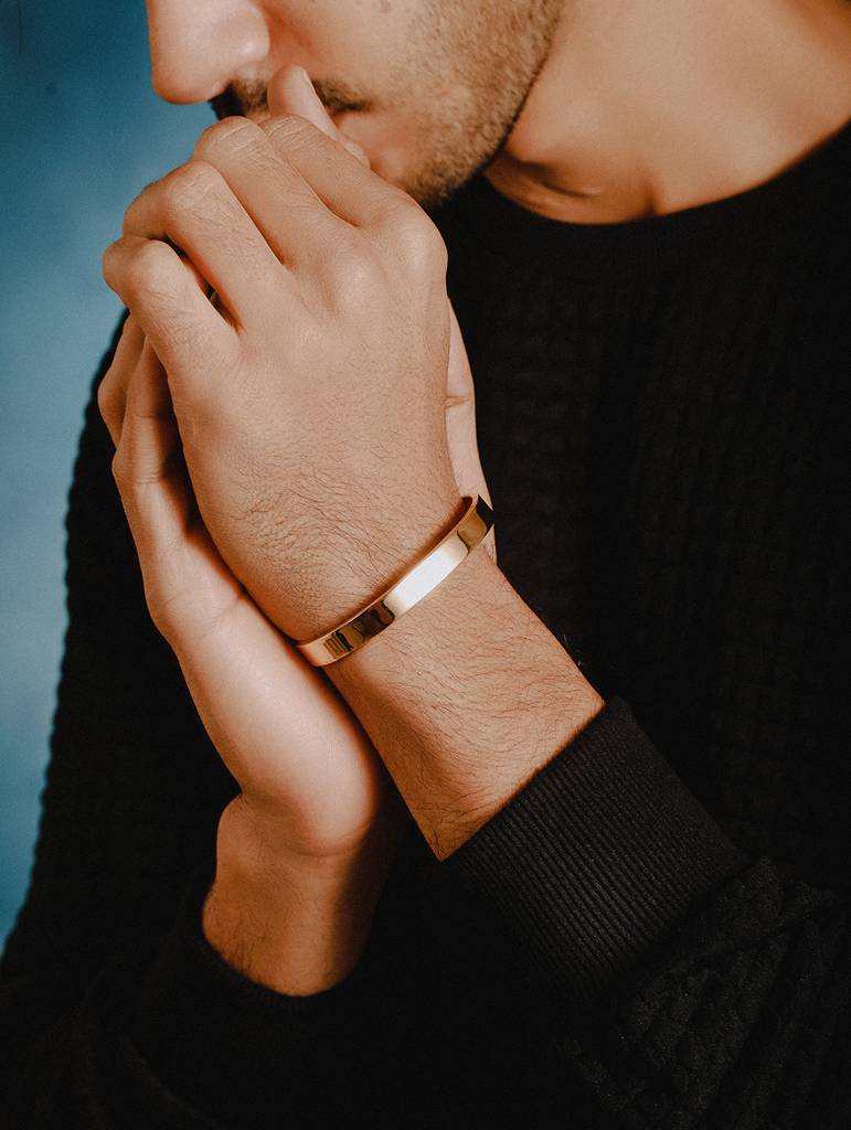 Men Gold-Plated Cuff Bracelet : JSMBR7