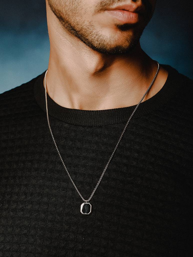 Men Silver-Plated Chain Necklace & Pendant : JSMNL1