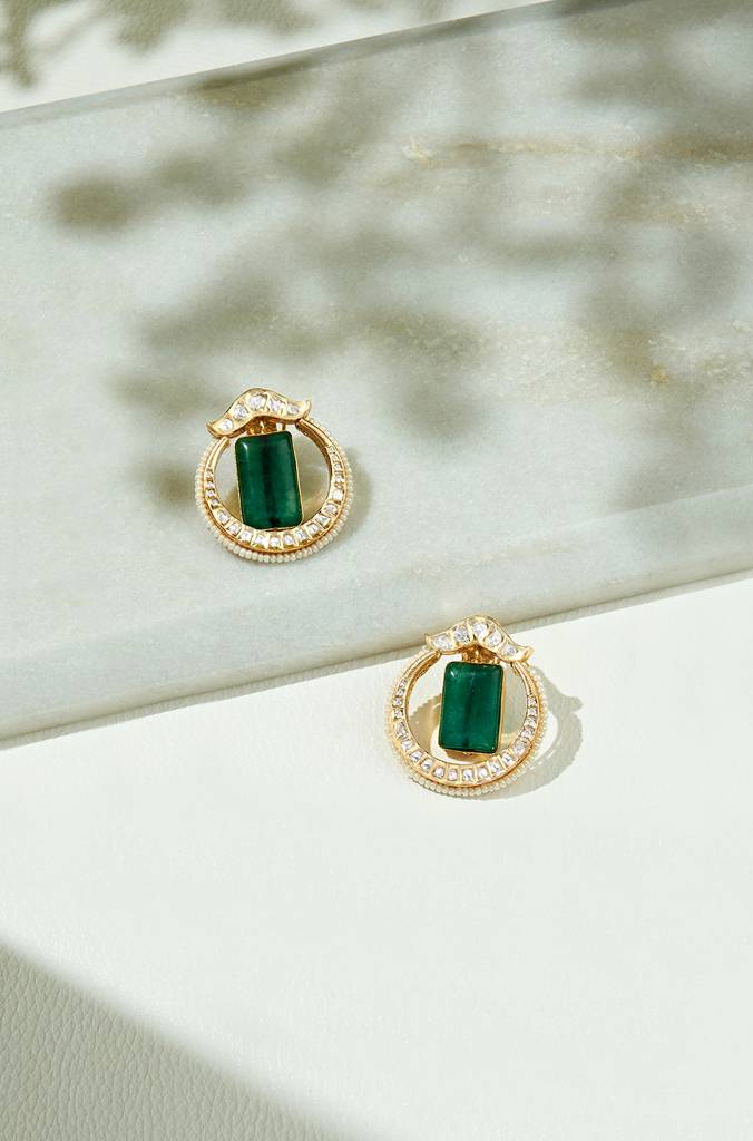 Green Polki Earring