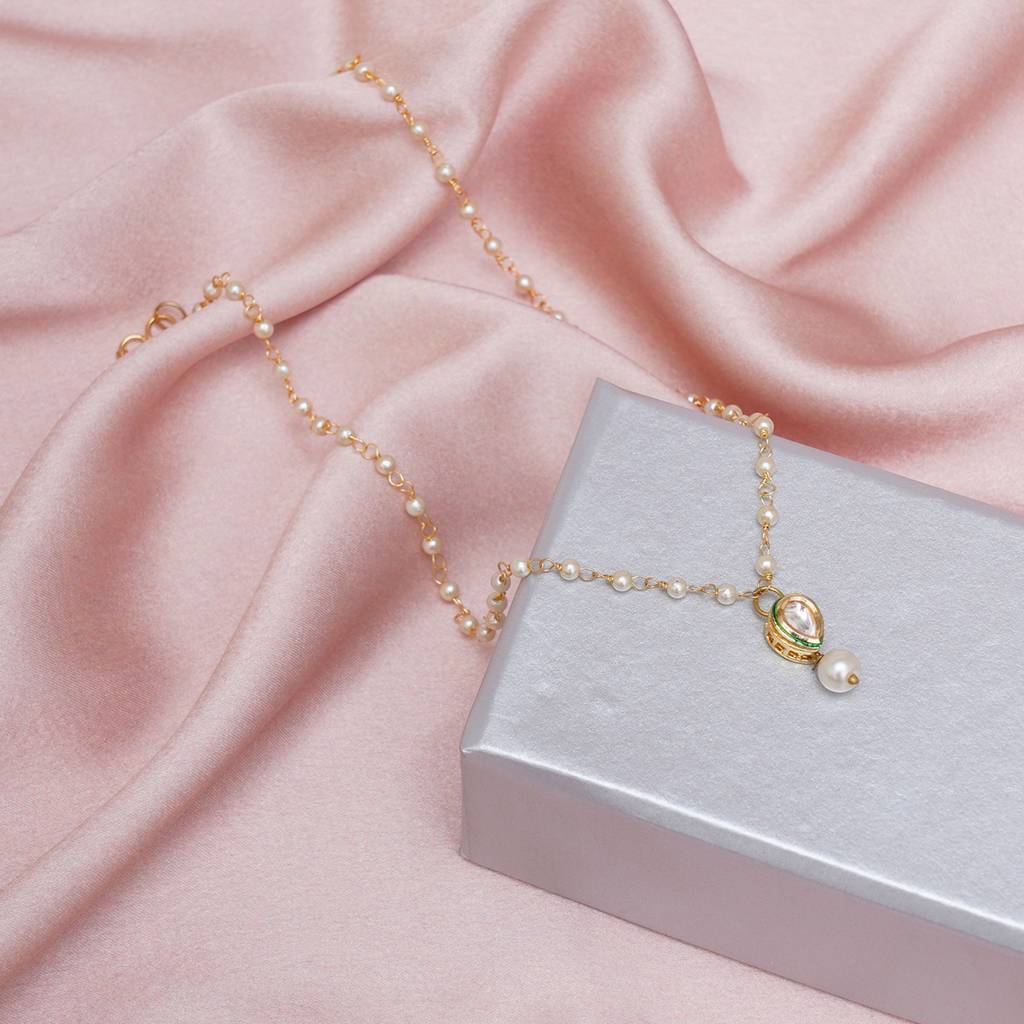 Kundan & Pearl Drop Necklace : RRKDEC22-79