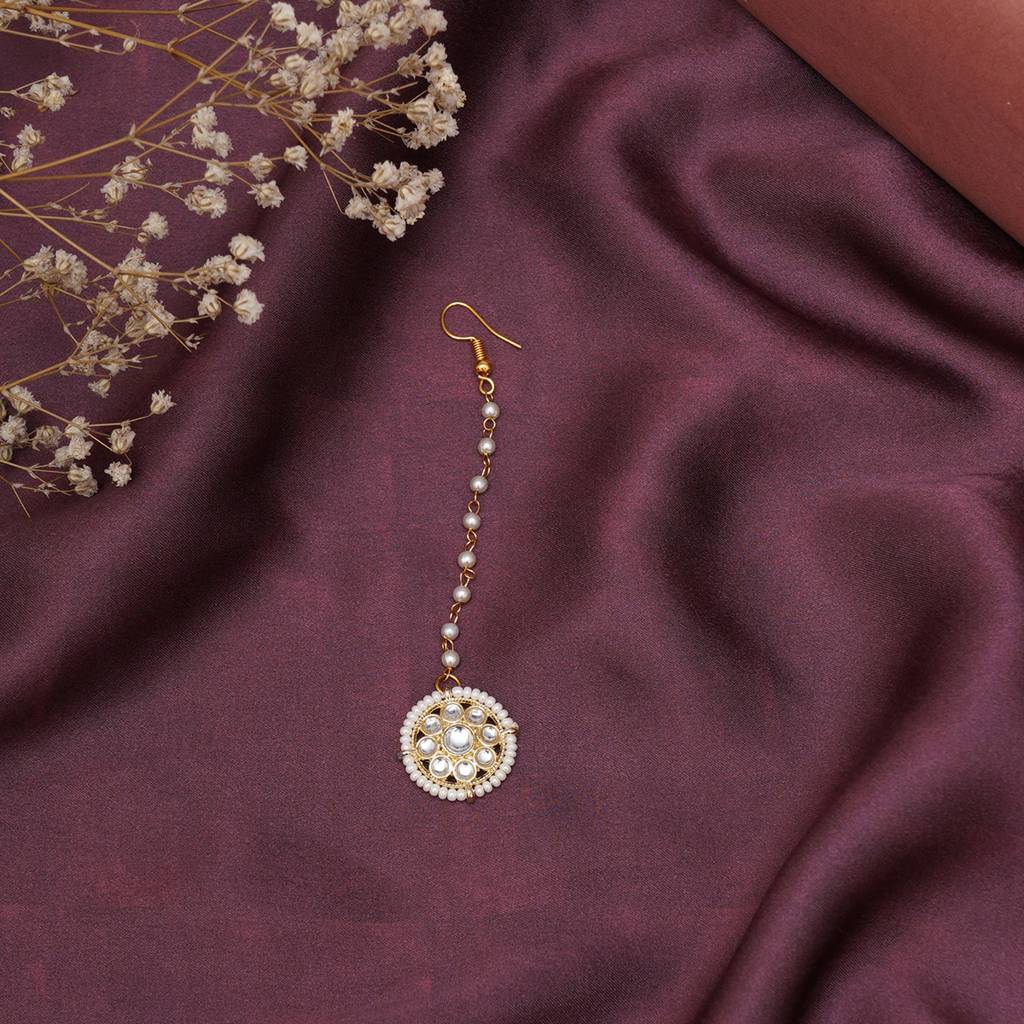 Kundan Round Maang Tikka : RRKDEC22-44