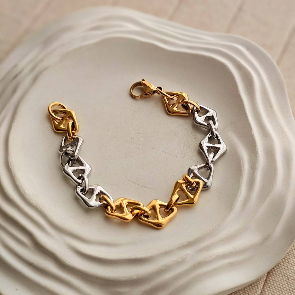 Joy Silver & Gold Link Bracelet : TAA-9999904402665-BRACELET