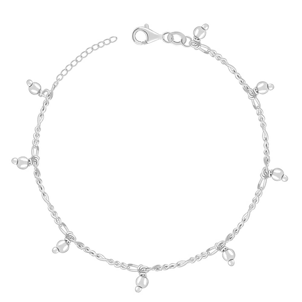 925 Silver Sparkling Kids Anklet ,Single |Anklets For Kids : KA05_15