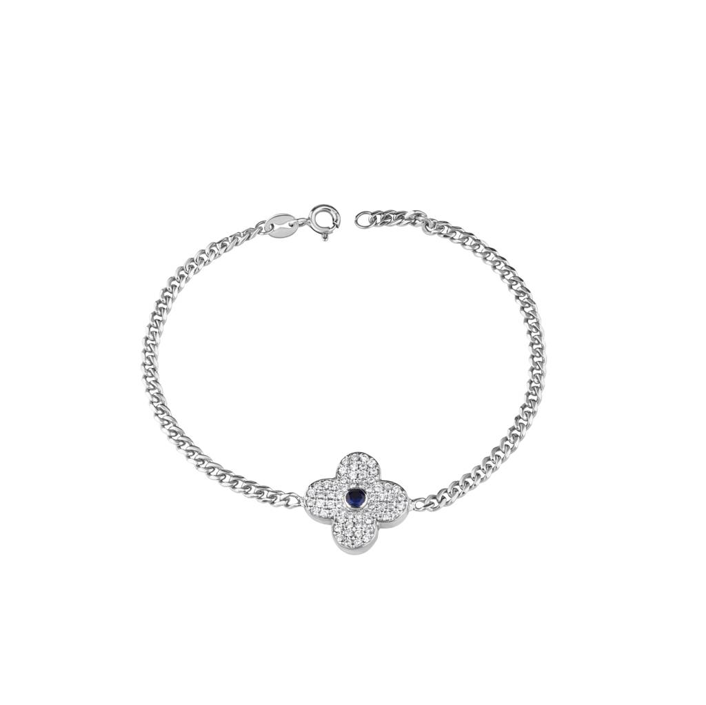 Shimmering Clover Bracelet : KBC0001-Silver