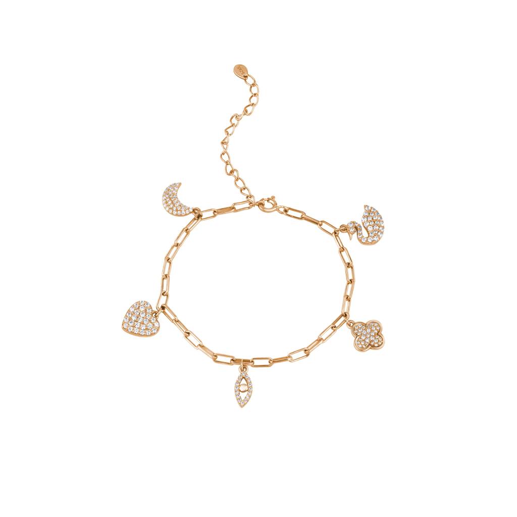 Assorted Shapes Fancy Bracelet : KBC0005-Rosegold