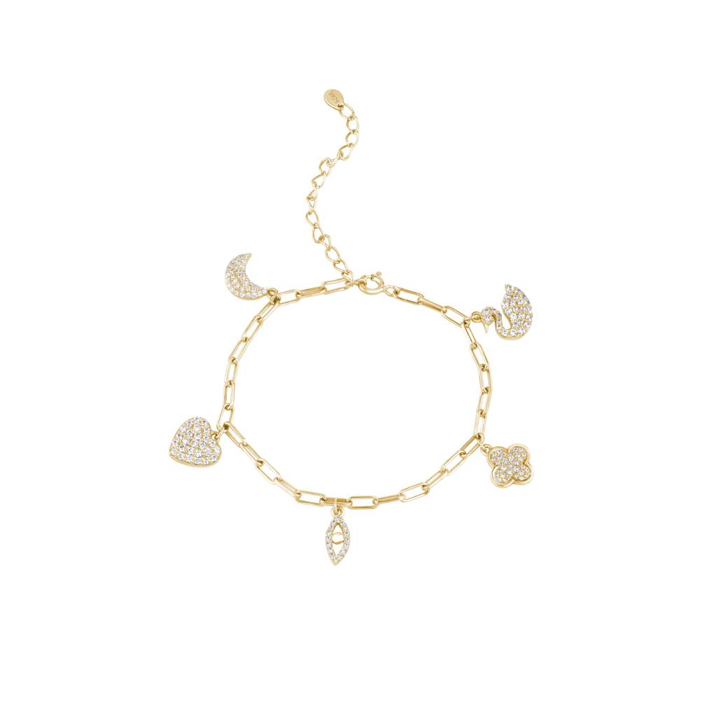 Assorted Shapes Fancy Bracelet : KBC0005-Yellow