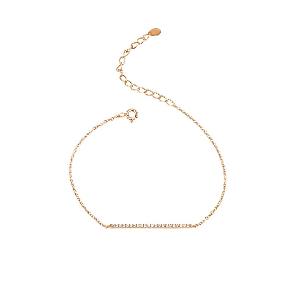 Elegant Diamond Bar Bracelet : KBC0009-Rosegold