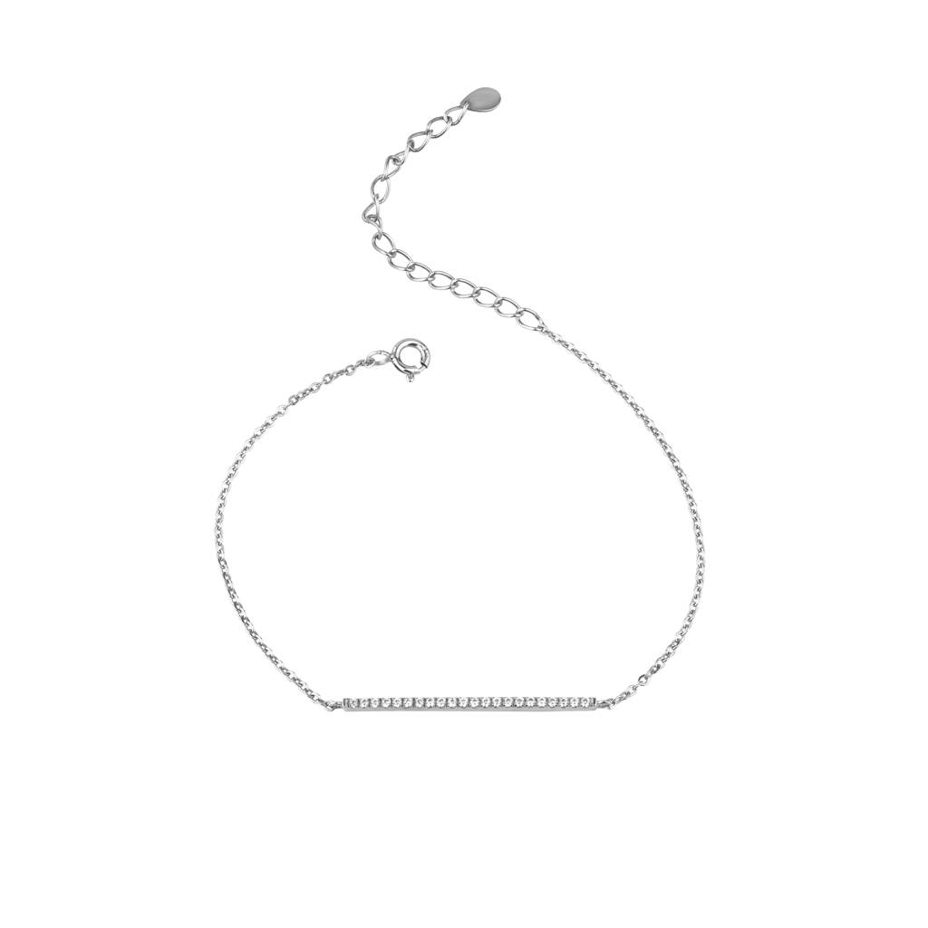 Elegant Diamond Bar Bracelet : KBC0009-Silver