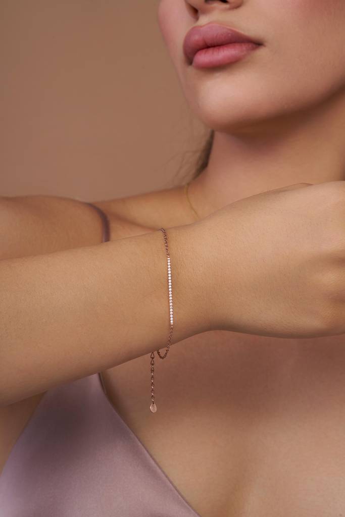 Elegant Diamond Bar Bracelet : KBC0009-Silver