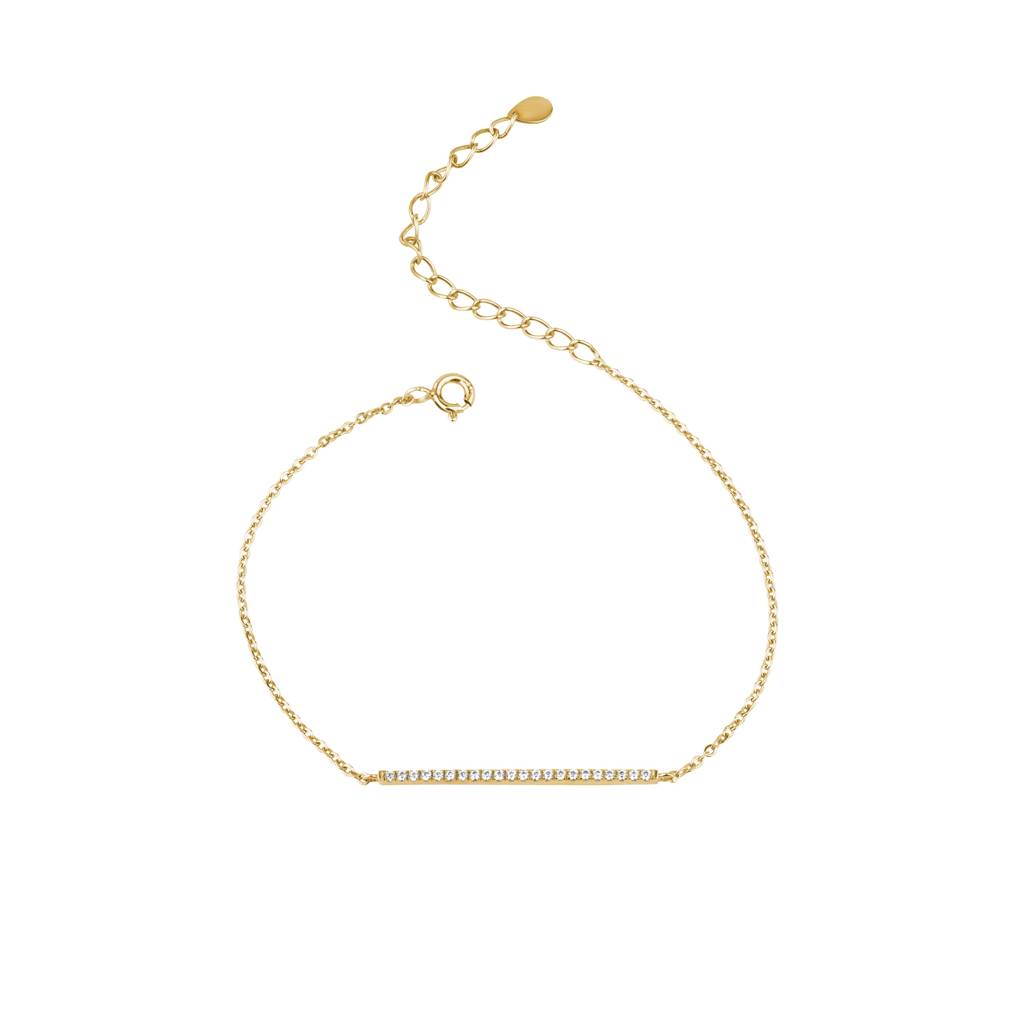 Elegant Diamond Bar Bracelet : KBC0009-Yellow
