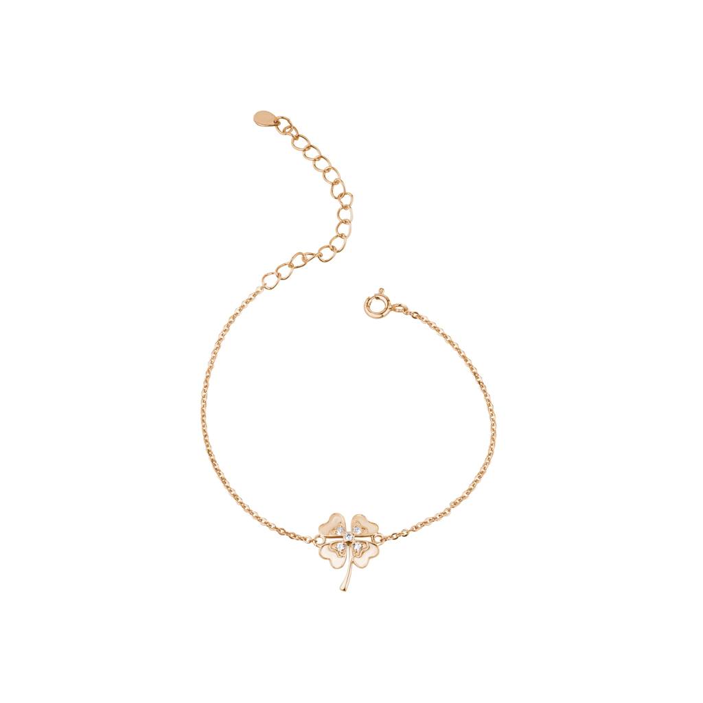Heart Style Flower Charm Bracelet : KBC0011-Rosegold