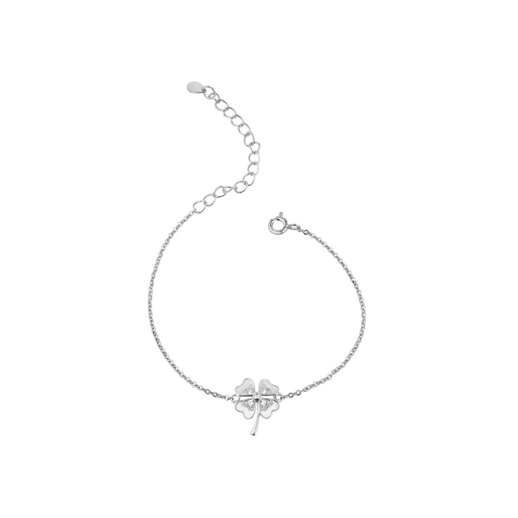 Heart Style Flower Charm Bracelet : KBC0011-Silver