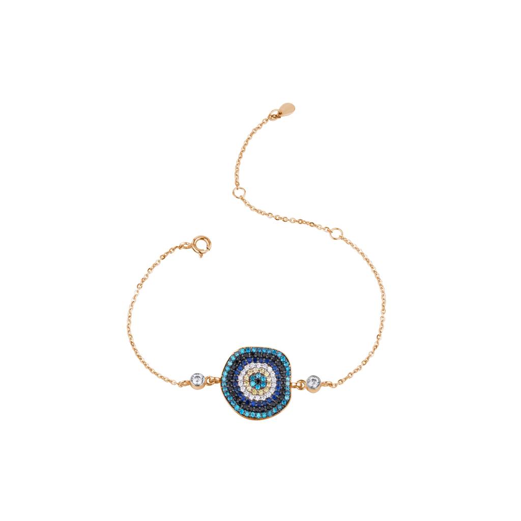 Evil Eye Charm Bracelet : KBC0012-Rosegold