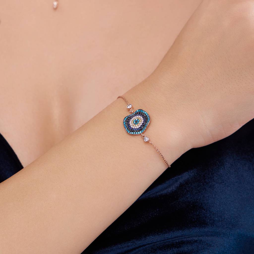 Evil Eye Charm Bracelet : KBC0012-Silver