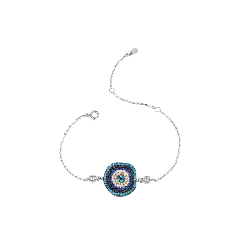 Evil Eye Charm Bracelet : KBC0012-Silver