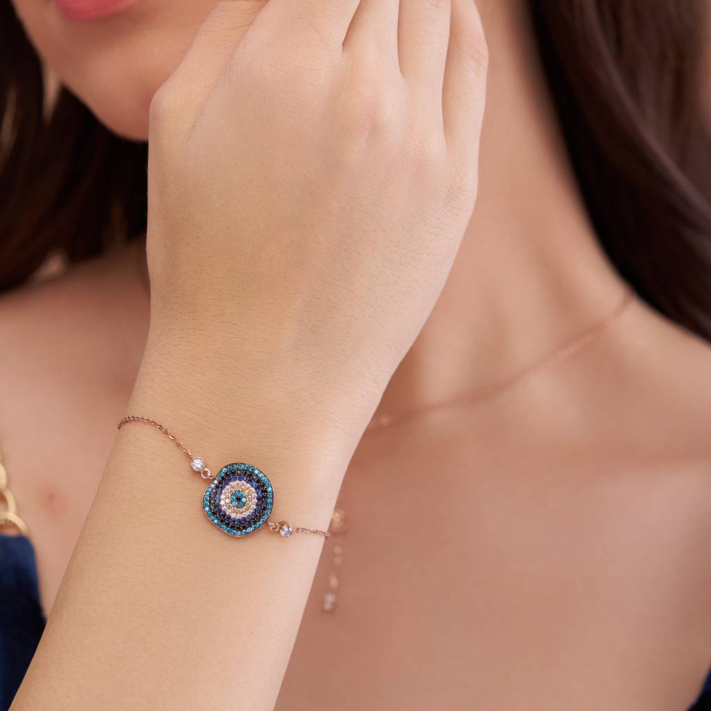 Evil Eye Charm Bracelet : KBC0012-Silver