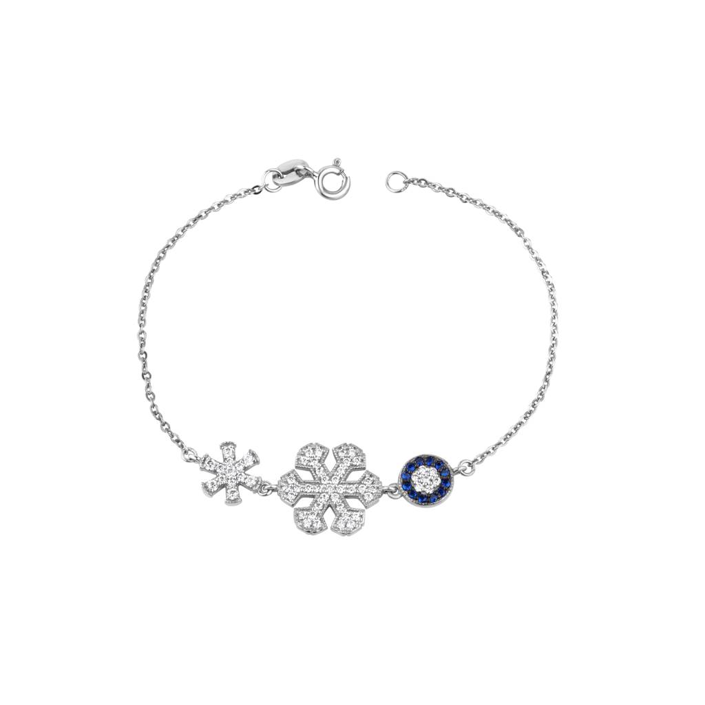Fancy Diamond Set Bracelet : KBC0013-Silver