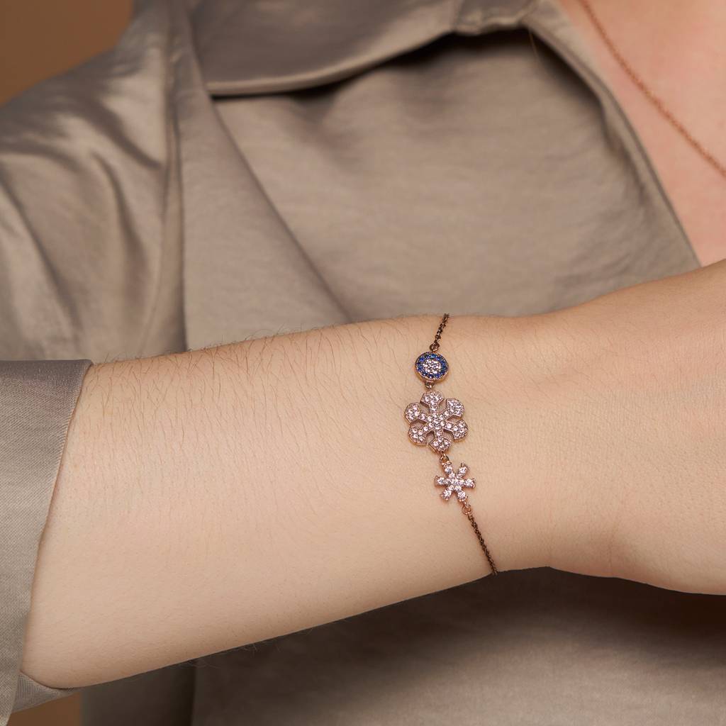 Fancy Diamond Set Bracelet : KBC0013-Silver