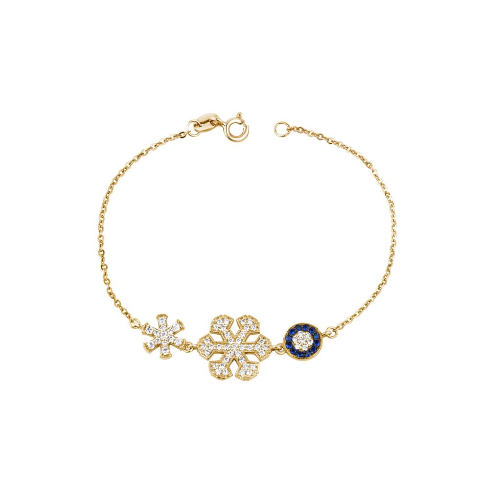 Fancy Diamond Set Bracelet : KBC0013-Yellow