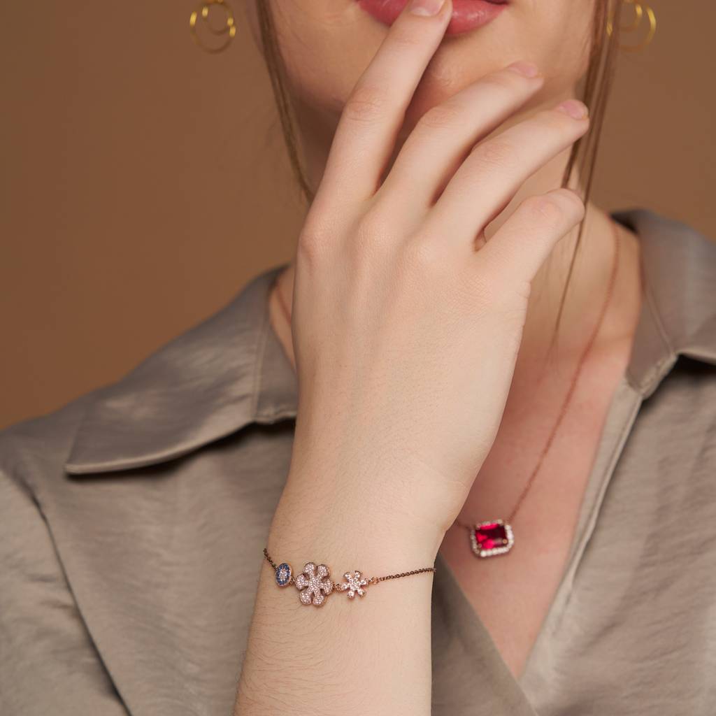 Fancy Diamond Set Bracelet : KBC0013-Yellow