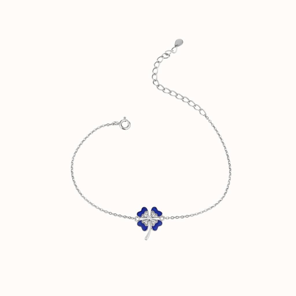 Lucky Clover Charm Bracelet : KBC0016-Silver