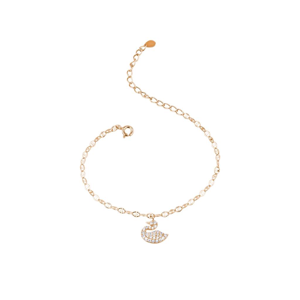 Charming Pave Set Duck Bracelet : KBC0019-Rosegold