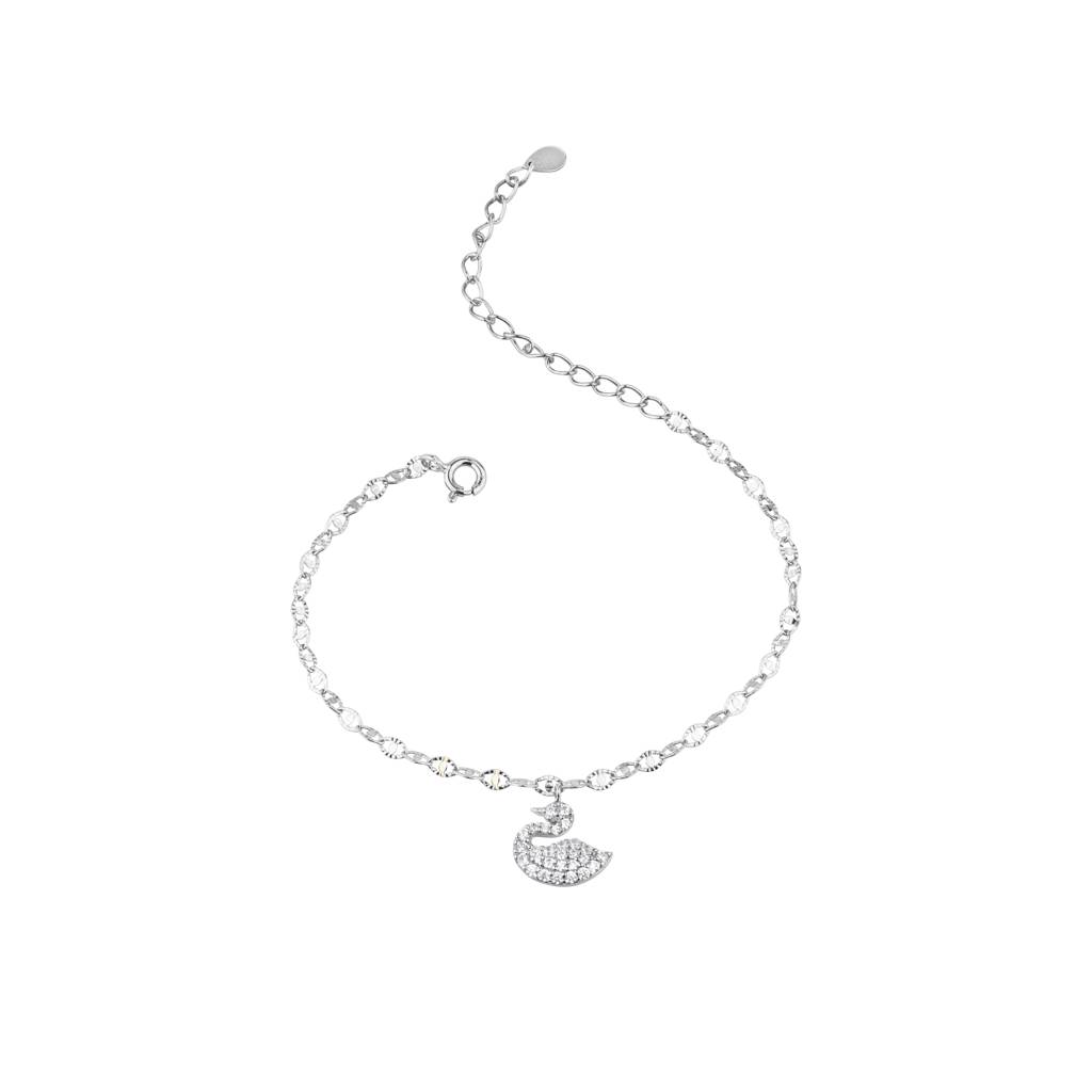 Charming Pave Set Duck Bracelet : KBC0019-Silver