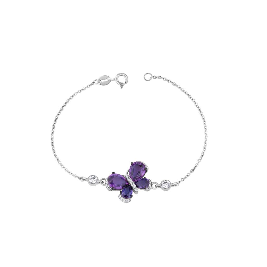 Butterfly Silver Charm Bracelet : KBC0023-Silver