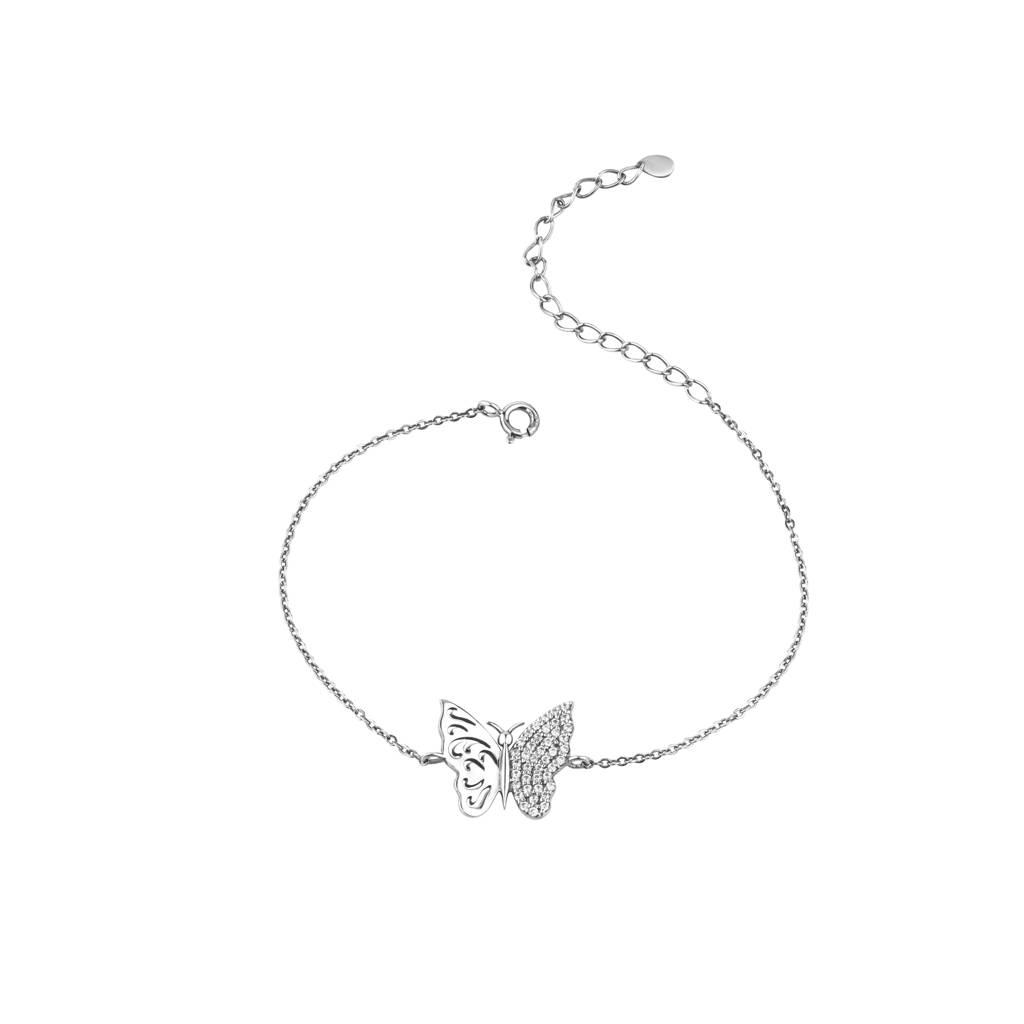 Radiant Butterfly Silver Bracelet : KBC0025-Silver