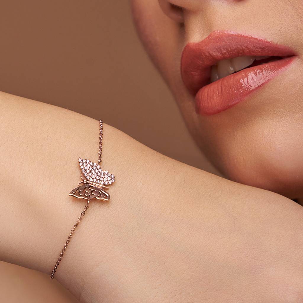 Radiant Butterfly Silver Bracelet : KBC0025-Silver