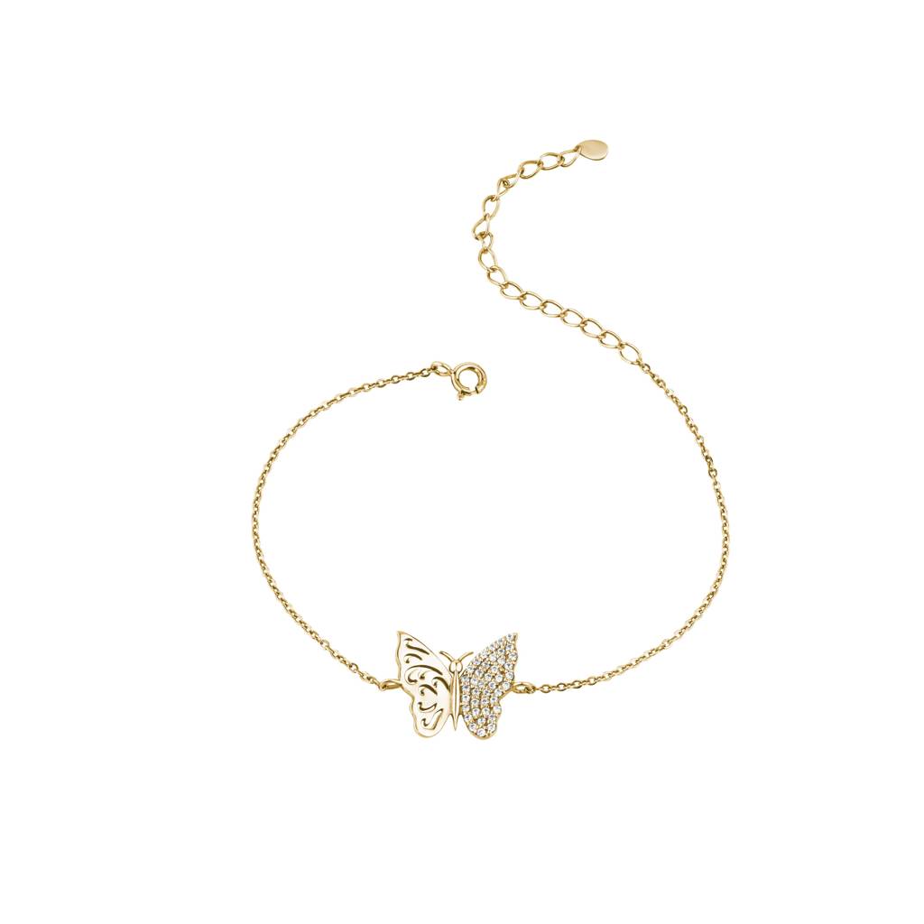 Radiant Butterfly Silver Bracelet : KBC0025-Yellow
