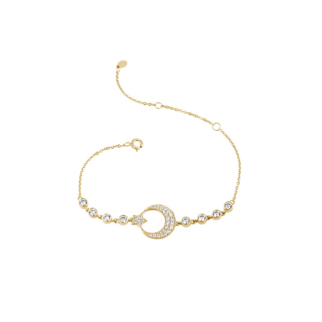 Moon And Starry Charm Bracelet : KBC0027-Yellow