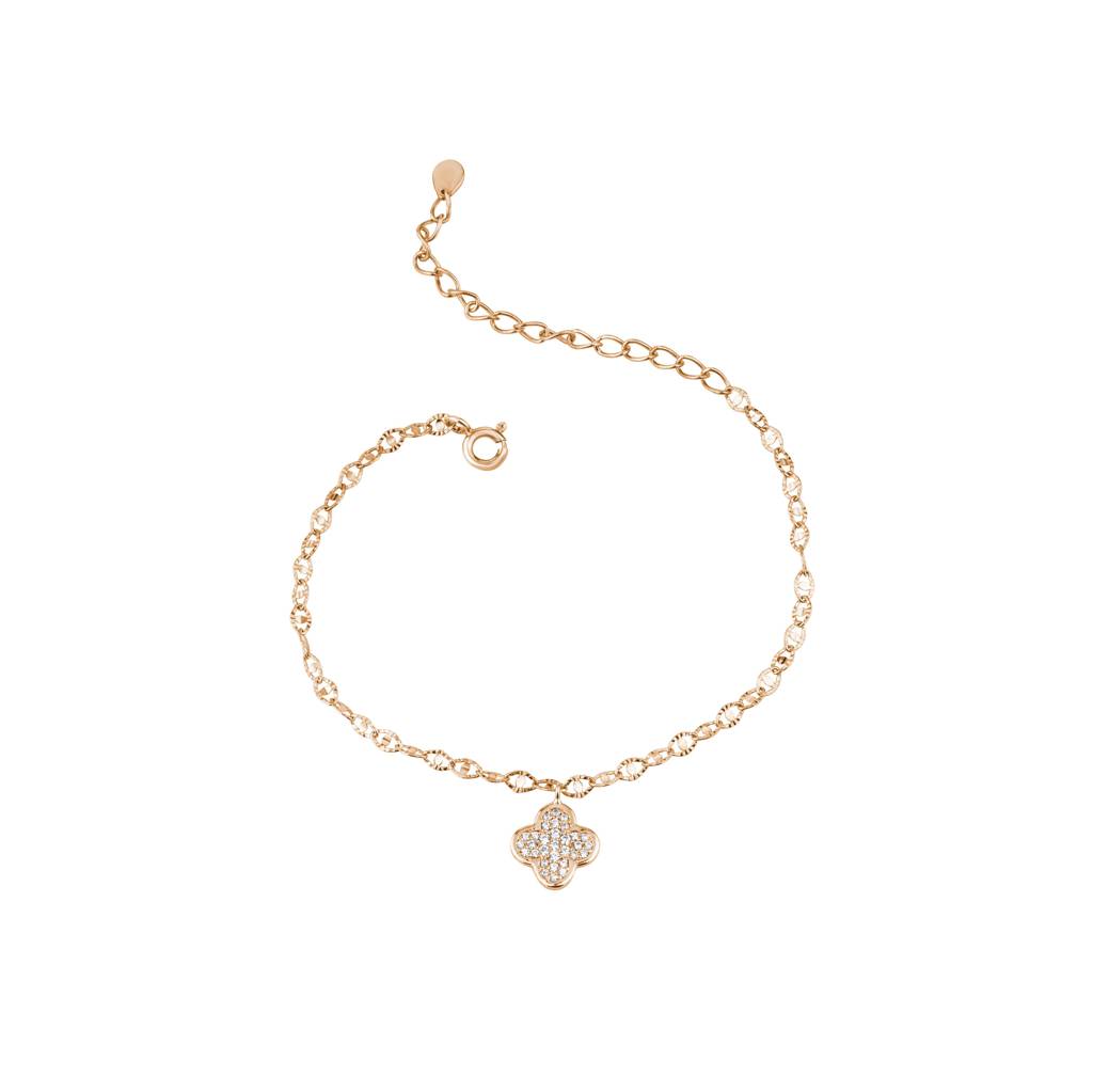 Diamond Clover Charm Bracelet : KBC0028-Rosegold