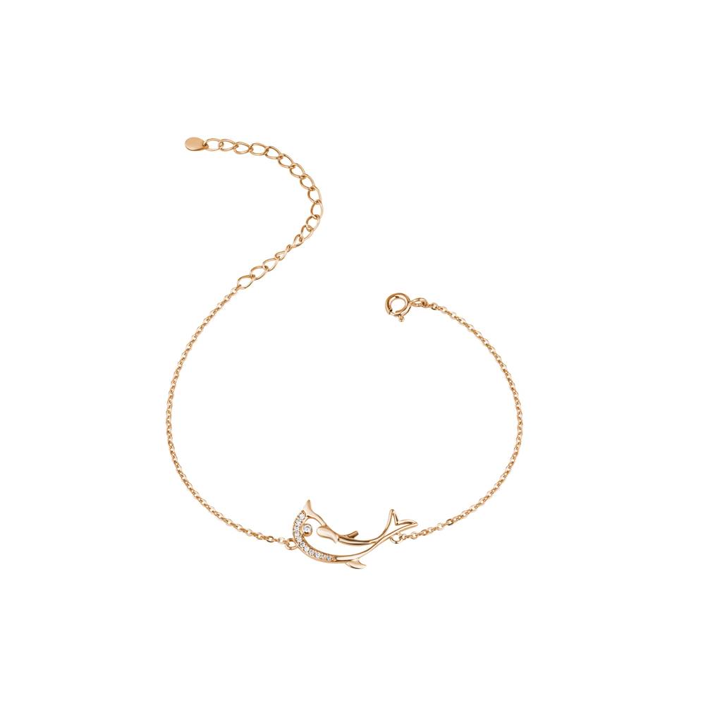 Dolphin Charm Bracelet : KBC0029-Rosegold