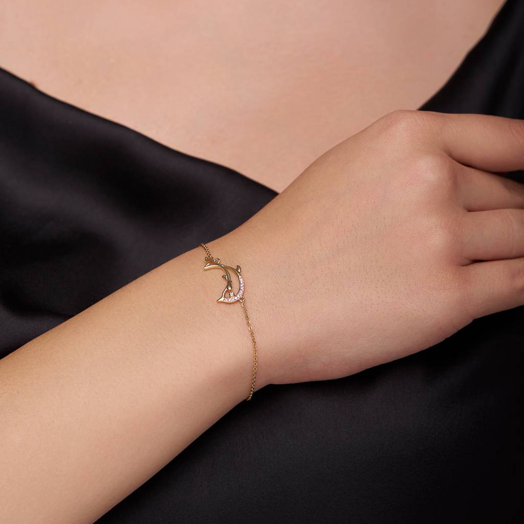 Dolphin Charm Bracelet : KBC0029-Yellow